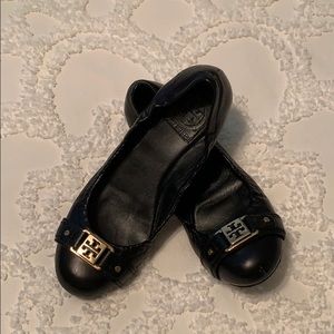 Tory Burch Black Leather Ballet Flats 8